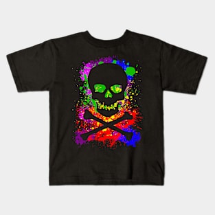 Paint Splatter Skull Kids T-Shirt